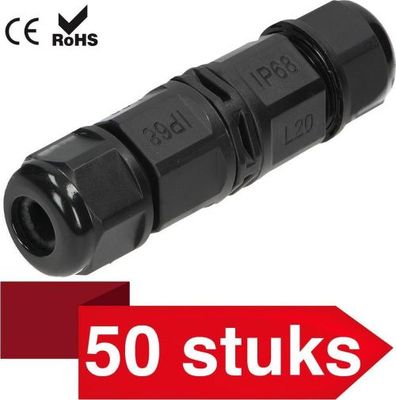 50 Stuks Waterdicht IP68 - 450Vac, 25A Max. - Stekker 3-polig - Max. 4.0mm²