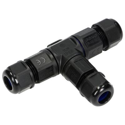 T-Splitter IP68 - 450Vac, 25A Max. - Stekker 3-polig - Max. 4.0mm²