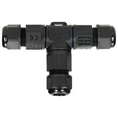 T-Splitter IP68 - 450Vac, 25A Max. - Stekker 3-polig - Max. 4.0mm²