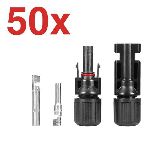 50x - MC4 solar connector set (male+female) - IP67 - 1,5-6mm²