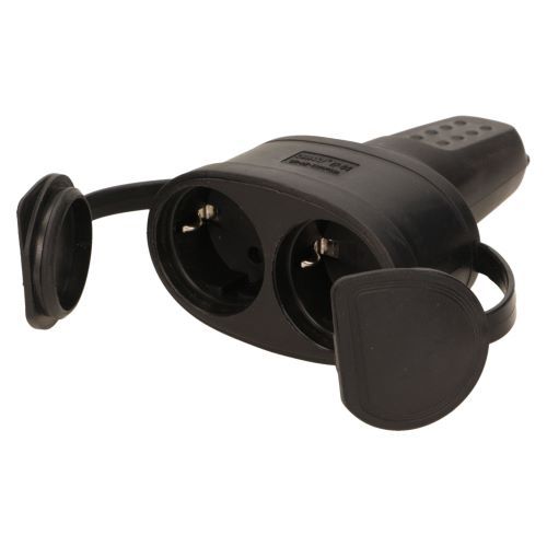 Dubbele contrastekker Rubber - IP44 Afdichting