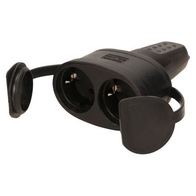 Dubbele contrastekker Rubber - IP44 Afdichting