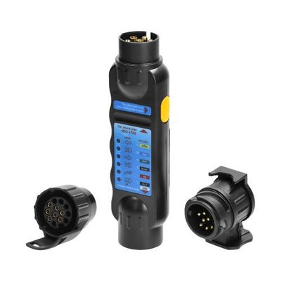 Aanhangwagen Stekkertester Met 2 Adapters 7 en 13 Polig - ISO 1724 - 12V