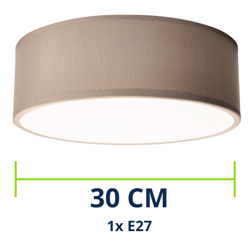 EINLICHT &quot;FABRIC&quot; Ø30CM 1X E27, Taupe, Stoffen