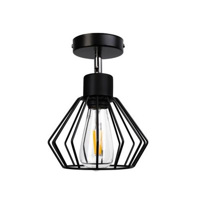Hanglamp - Opbouw spot – industriële look - 60 Watt - Zwart