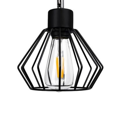 Hanglamp - Opbouw spot – industriële look - 60 Watt - Zwart