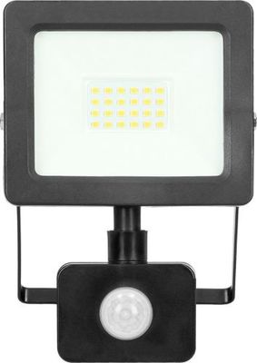 LED - IP44 20W Bewegingsmelder 4000K -1500 lm Zwart