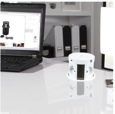4 Stopcontacten, USB (A enC) Netwerkkabel Qi-oplader 1.7 meter kabel Wit