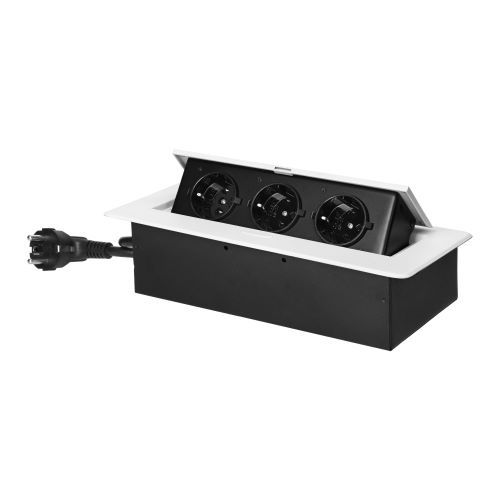 3 stopcontacten, 1.5 meter kabel Wit