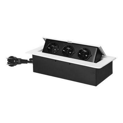 3 stopcontacten, 1.5 meter kabel Wit