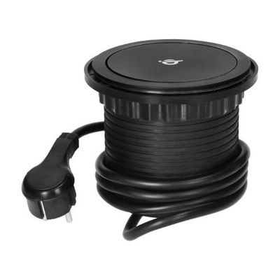 3 Stopcontacten, USB (A enC) Qi-oplader 1.5 meter kabel Zwart