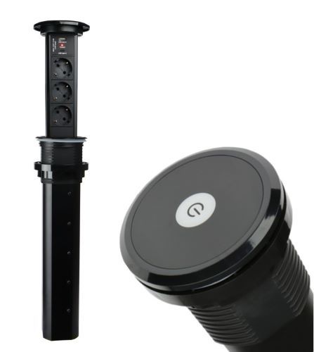 Vol-Automatisch 3 Stopcontacten 2x USB (A+C) 2M kabel -Zwart