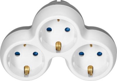 Contactsplitter -Wit- 3x Schuko Randaarde - Max.3680Watt