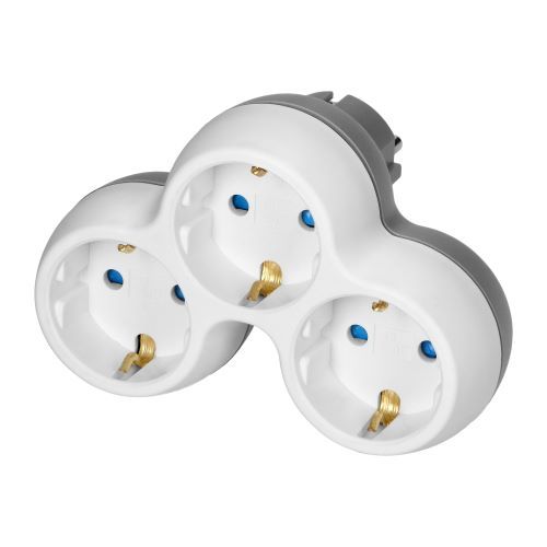 Contactsplitter -Wit- 3x Schuko Randaarde - Max.3680Watt