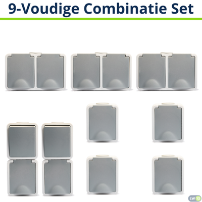 - Set van 9 - 4Enkele WCD+ 3Dubbel WCD + 2Dubbel Combi