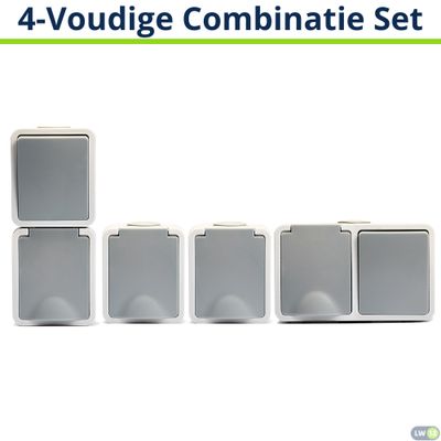 -Set van 4- 1Dubbel combiH + 1Dubbel combiV + 2Enkele WCD