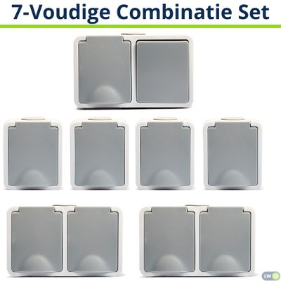 -Set van 7- 2Dubbel WCD + 4Enkel WCD + 1Dubbel combiH
