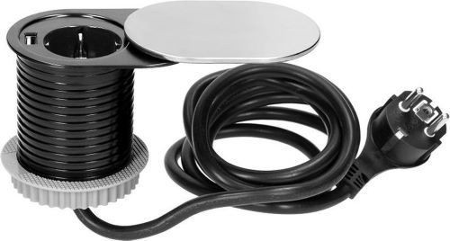 1 stopcontact, 1x USB schuifdeksel 1,9 meter kabel Zilver