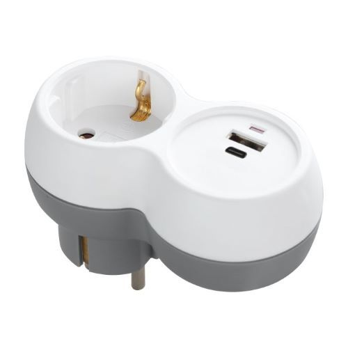 ContactSplitter - 1 Stopcontact, 2x USB (A+C) - Max.3680Watt