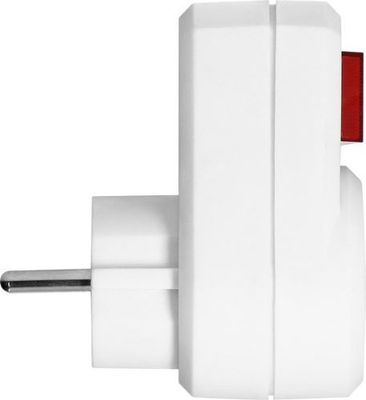 1x Schuko  -Randaarde- Aan/uit Knop