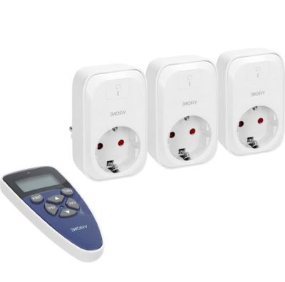 3x Schuko op afstandbediening -Schakelset- max.3000 Watt