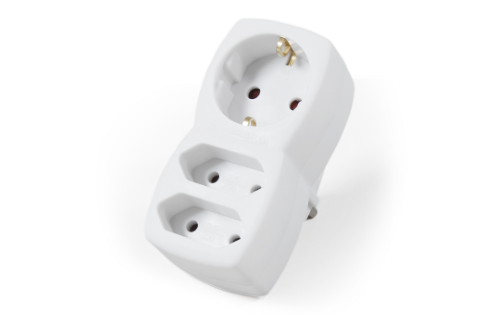 Verdeelstekker  1x Schuko 2xEuro  stekker