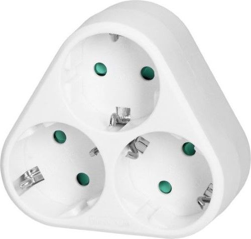 3-voudig Schuko Verdeelstekker- Randaarde Wit