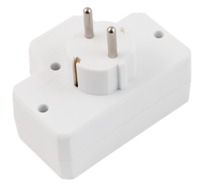2x Euro 1x Schuko -Randaarde- Aan/uit Knop