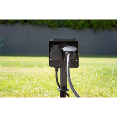 2x stopcontacten en grondpen &amp; 24-uurs timer - IP44  Kabellengte 3 meter