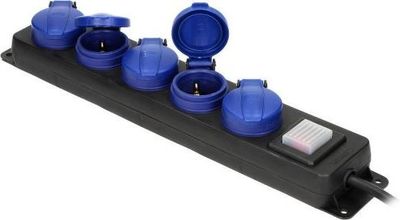 5xStopcontacten Aan/uit-knop 3meter kabel IP44