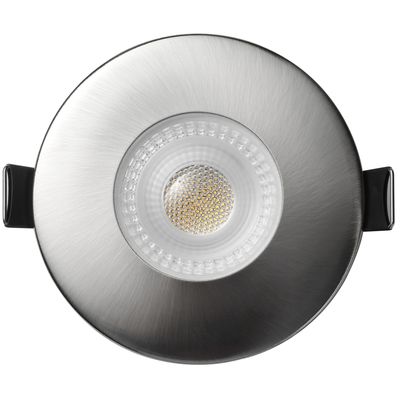 Set van 4 - Inbouwspot LED IP65 - Ø88 mm - 3000K - 450 Lm Geborsteld staal
