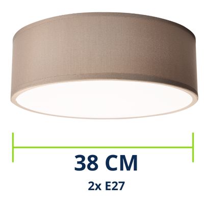 EINLICHT "FABRIC" Ø38CM - 2X E27, Taupe-Stoffen
