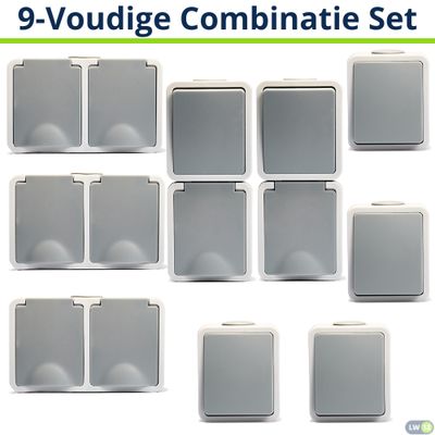 - Set van 9 - 4Enkele WCD+ 3Dubbel WCD + 2Dubbel Combi