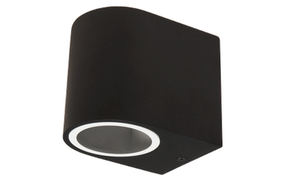 Muurlamp 1x GU10 IP44 - Downlight Zwart