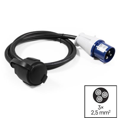 -1.5 Meter- CEE-(F)SCHUKO VerloopKabel 3x2,5 mm²