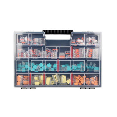 HOUSE PREMIUM - Set of installation push-in and clamp connectors in a box 103 push-in connectors (25x2, 25x3, 20x4,  15x5, 10x6, 8x8) and 48 clamp connectors (20x2, 20x3, 8x5)
