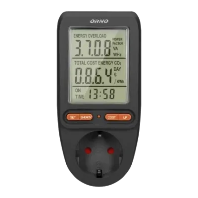 Verbruiksmeter-  LCD-display 3680 Watt  - Zwart