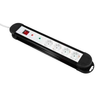 4x Stopcontact Aan/uit-knop Overspannings-beveiliging 1,4meter snoer