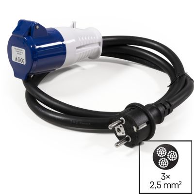-1.5 Meter- CEE-(M)SCHUKO VerloopKabel 3x2,5 mm²