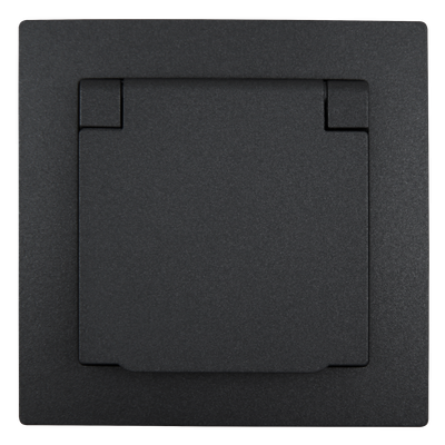 1x Stopcontact  IP44 - 250V -Antraciet
