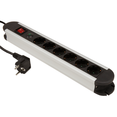 6x stopcontacten overspannings-beveiliging Aan/uit-knop 1.4meter kabel