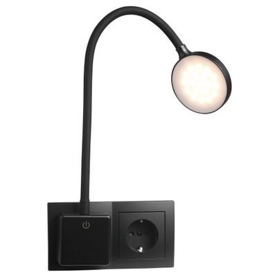 Plug-in Dimlamp 40cm Flex arm 3,3W OpenLight - Zwart