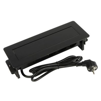 3 stopcontacten, 1xUSB-A 1xUSB-C 1,5 Meter kabel Zwart
