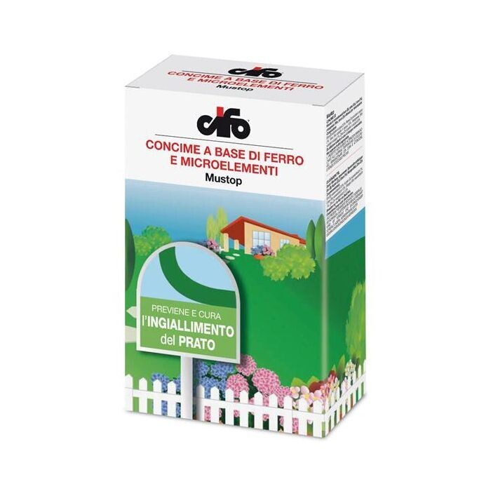 Mustop - Previene e cura l&#39;ingiallimento del prato - Cifo - Conf. 1 Kg