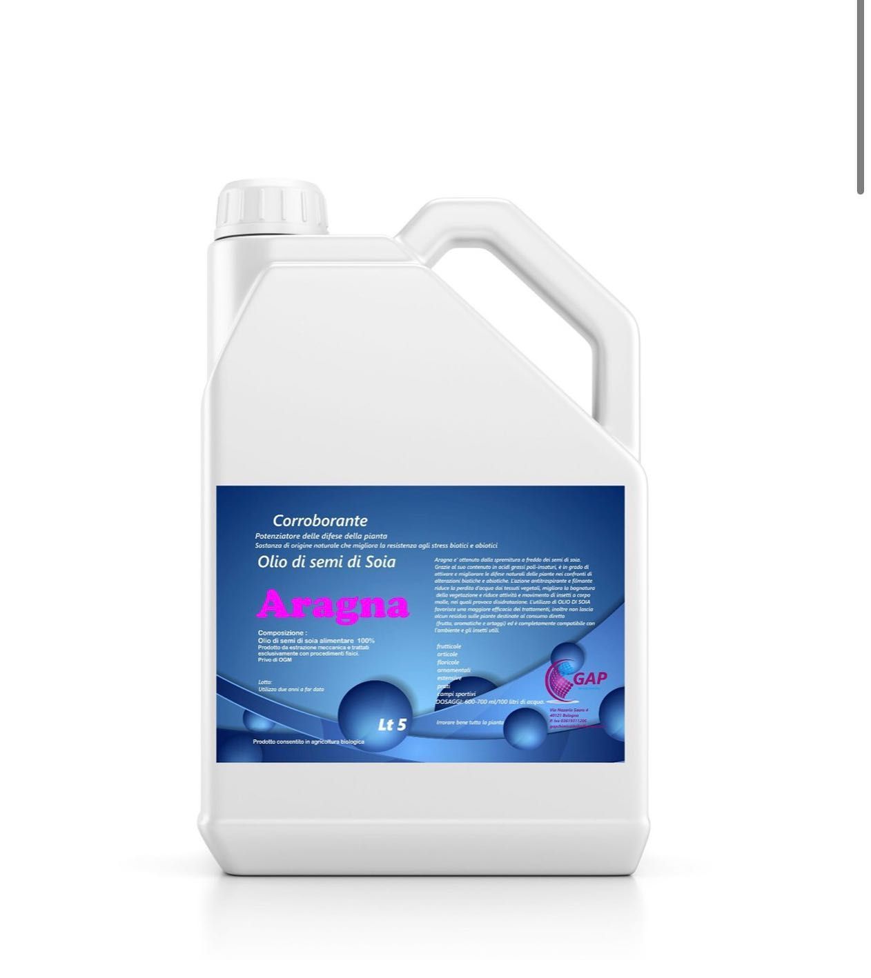 Aragna - Corroborante Olio di Soia - Gap Chemical Italia - Conf. 5 Lt