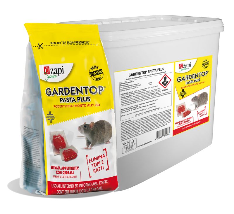 GARDENTOP PASTA PLUS - RODENTICIDA  - ZAPI - Conf. 5 Kg