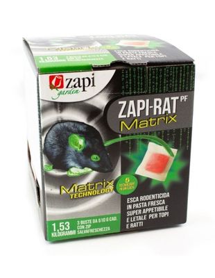 Zapi-RAT Matrix Pasta - Esca Rodenticida - Zapi - Conf. 1,5 kg con 3 buste da 510 g