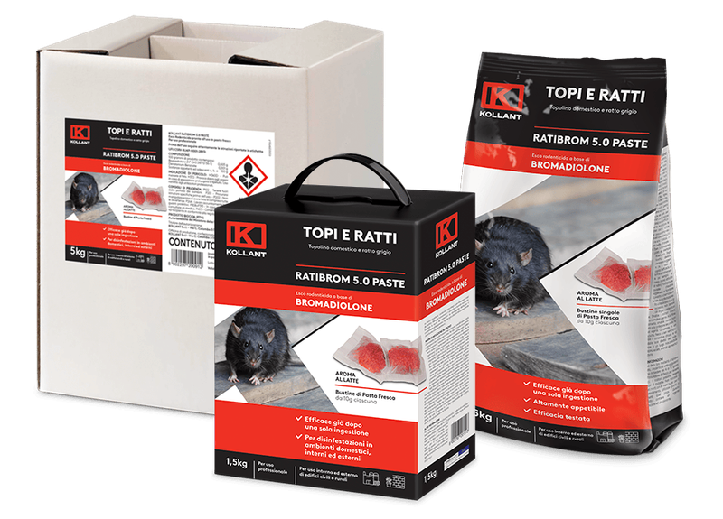 Ratibrom 5.0 - Esca Rodenticida in Pasta Fresca - Kollant