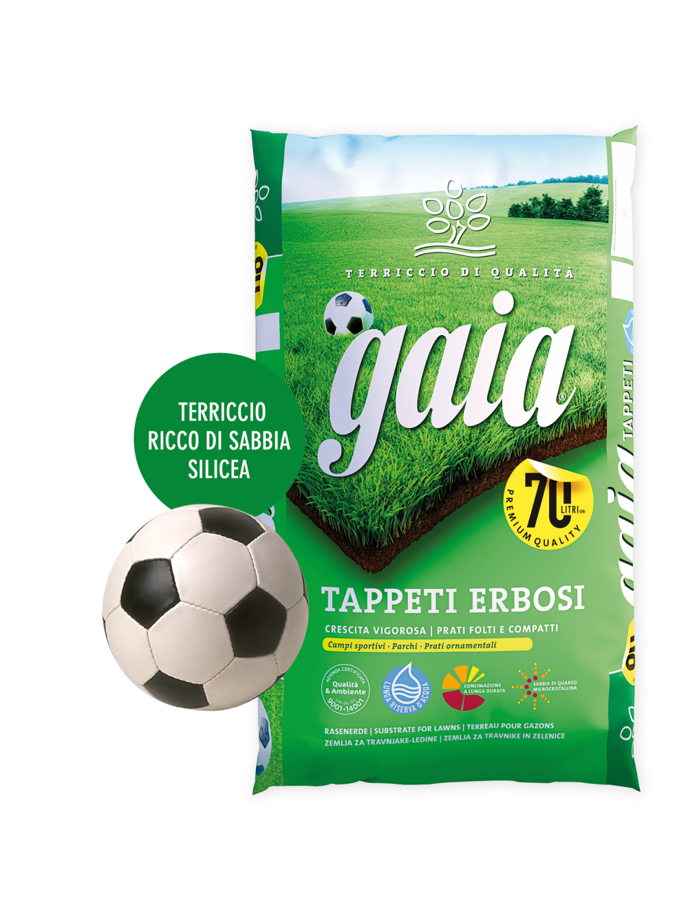 Terriccio Gaia Tappeti Erbosi - Conf. 70 Lt