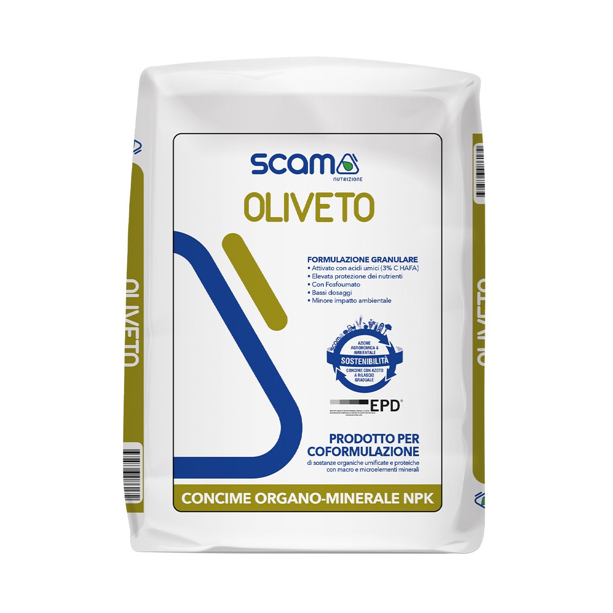 OLIVETO - CONCIME ORGANO-MINERALE NPK (SO3) CON BORO (B) - FERRO (Fe) - ZINCO (Zn) 15 - 5 - 6 (26) - SCAM - CONF. 25 KG